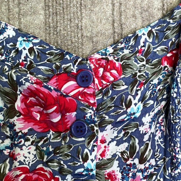 Vintage Romantic Peony Garden Floral Wide Short Romper Jumpsuit - Picture 4 of 12